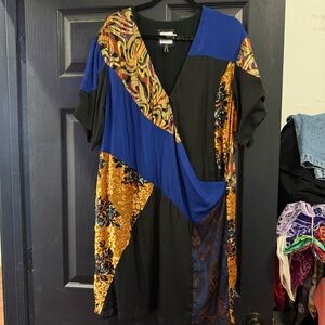 HD in Paris Anthropology Silk Dress, Size 16, EUC